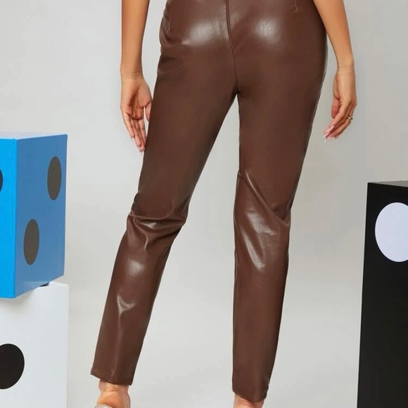SHEIN brown faux leather pants - Picture 8 of 8